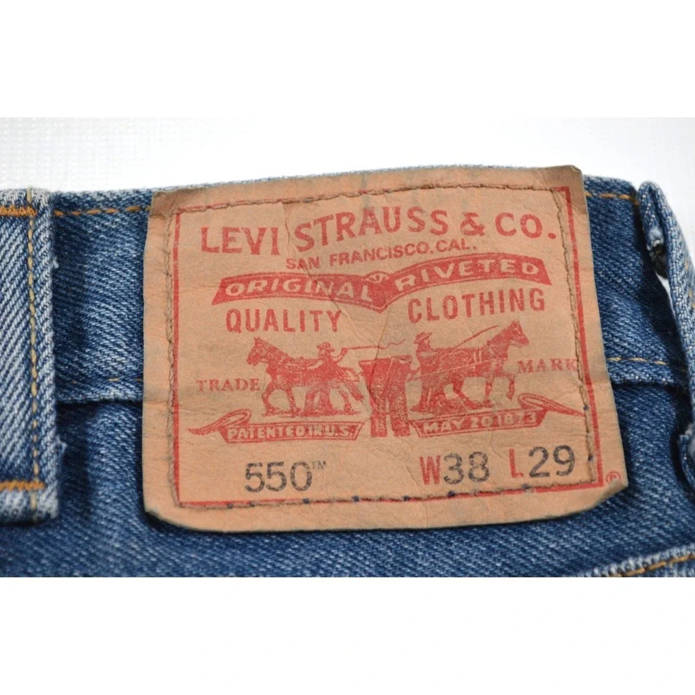 Nwt's Levi's 550 Relaxed Straight Denim Blue Jeans Mens‎ 38x29 (fits 37x29)